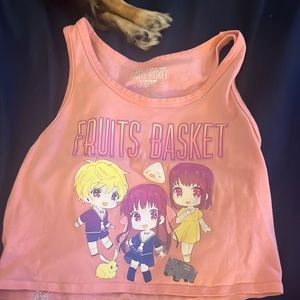 Pink Fruits Basket cropped tank top